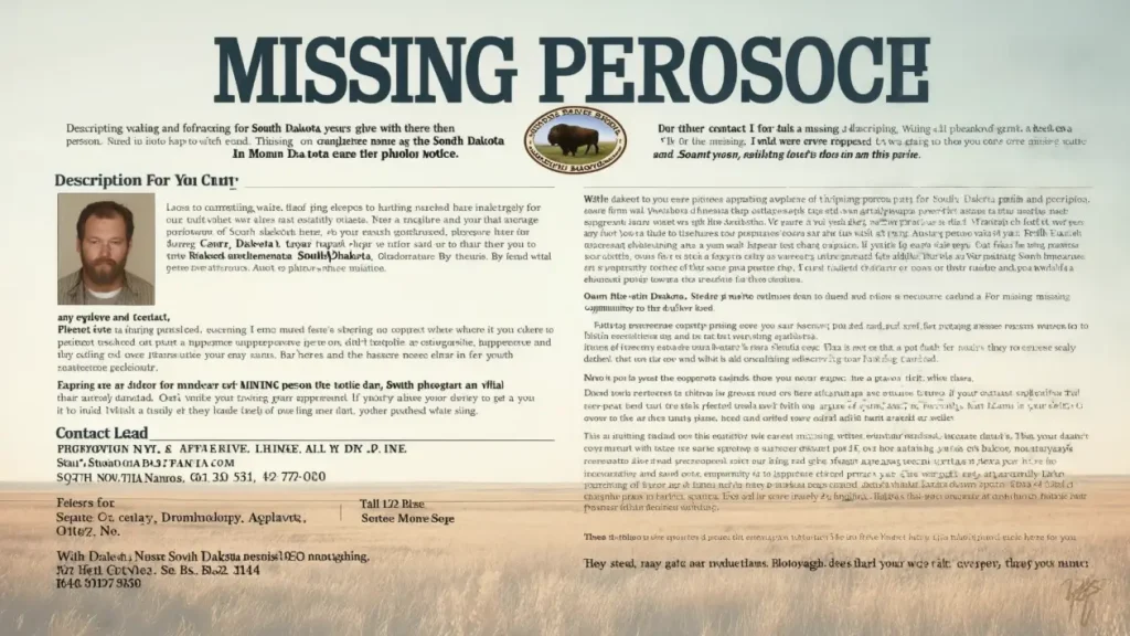 Missing Person Notice in South Dakota